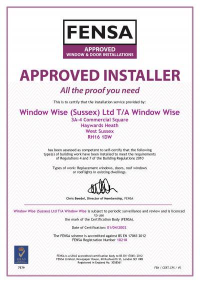 What is a FENSA certificate